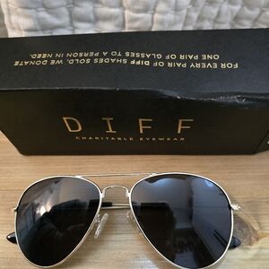 Diff Silver Aviator Sunglasses
